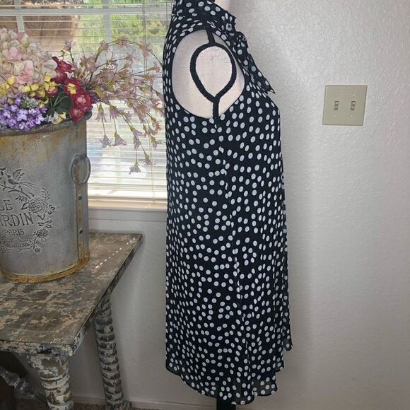 NEW Calvin Klein Black with White Polka Dots Trapeze Dress NWT - Picture 4 of 12